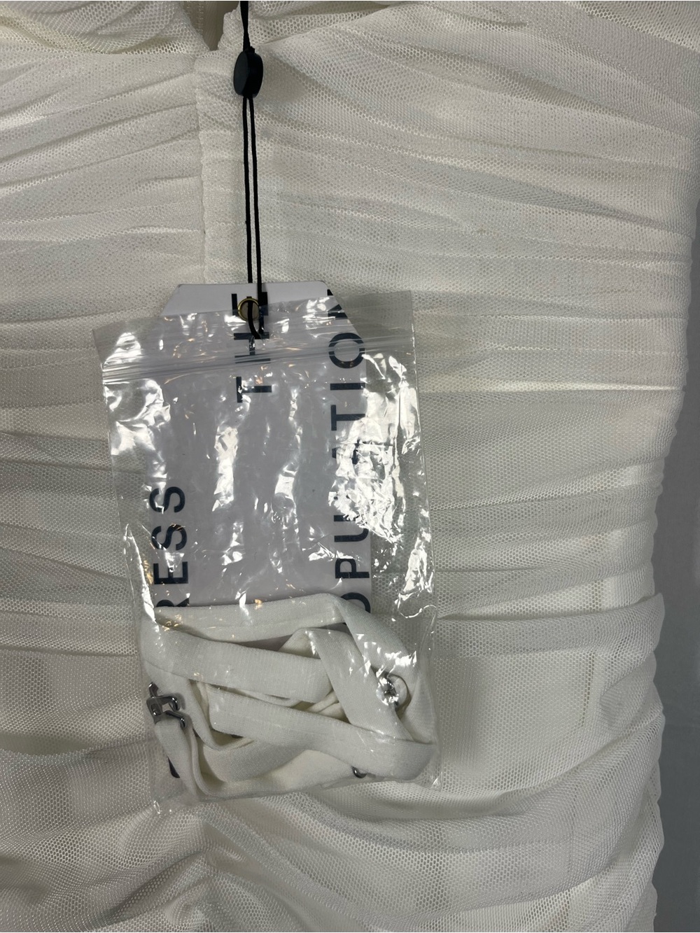 Dress the population NEW white ferra ruched strapless midi dress sz xs BRIDAL - Picture 5 of 13